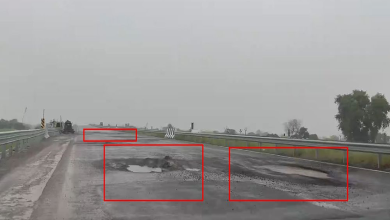 અમૃતસર જામનગર એક્સપ્રેસવે પર ખરાબ રસ્તા અને ફૂટપાથનો ફોટો, નીતિન ગડકરી કાર્યવાહી કરતા