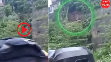 ભાંડુપના કિંડીપાડામાં ભારે વરસાદને કારણે ધસી પડેલી દીવાલનો દૃશ્ય, ક્ષતિગ્રસ્ત મકાનો.