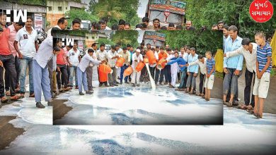 Cattle farmers protest fiercely against Sabar Dairy in Prantij! They poured milk and took the chairman's pen.