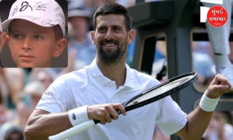 Djokovic's son gets autographs