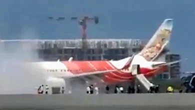 Fire in Air India plane at Delhi airport