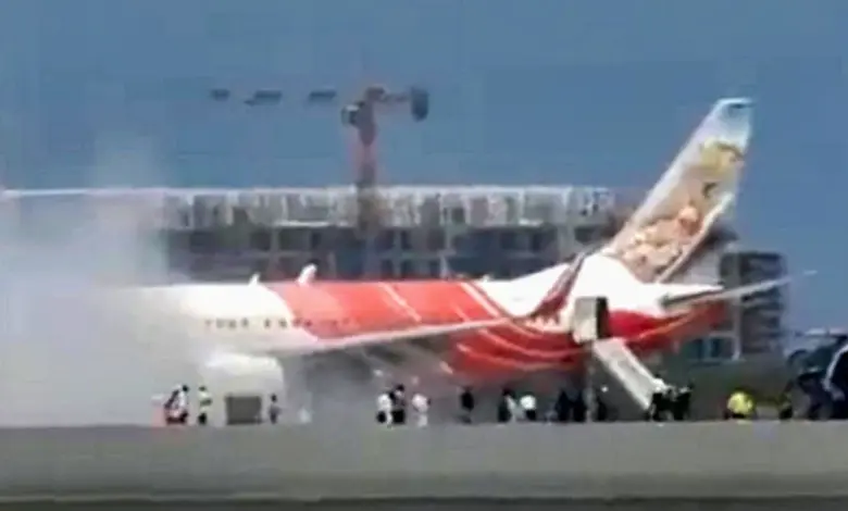Fire in Air India plane at Delhi airport