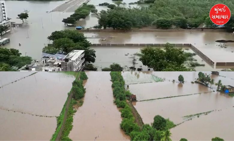 Meghraja's stormy batting in North Gujarat! Many roads submerged in water