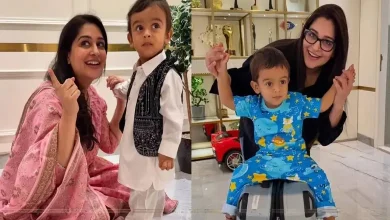 દીપિકા કક્કર તેના પુત્ર રૂહાન સાથે, હસતા ચહેરા સાથે.