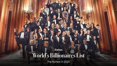 ફોર્બ્સ 2025ની યાદીમાં વિશ્વના સૌથી વધુ અબજોપતિઓ ધરાવતા શહેરો દર્શાવતો ગ્રાફ, જેમાં ન્યૂ યોર્ક અને મુંબઈ જેવા શહેરો હાઈલાઈટ થયેલા છે.