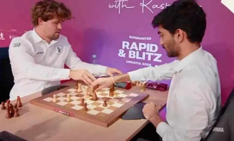 Gukesh Stuns Magnus Carlsen in Chess Tournament