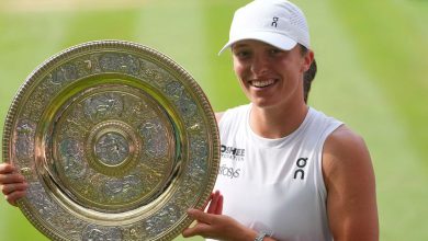 iga swiatek becomes champion for the first time at Wimbledon, the first time in 114 years that...