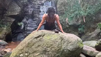 48-year-old beauty bathes under waterfall wearing monokini: Viral pictures drive fans crazy
