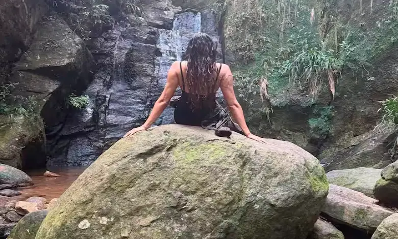 48-year-old beauty bathes under waterfall wearing monokini: Viral pictures drive fans crazy