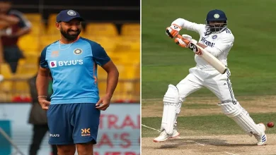 ચેતેશ્વર પૂજારા, રવીન્દ્ર જાડેજા બેટિંગ કરતા