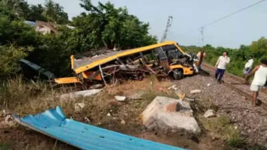 Kalaju Kampavanaro accident: School bus collides with train in Tamil Nadu, two students killed