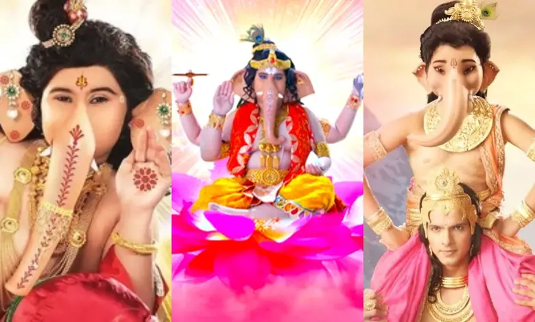 ટીવી શોમાં ભગવાન ગણેશની ભૂમિકા ભજવતા કલાકારોનો સમૂહ.