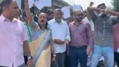 Company workers protest in Vadodara
