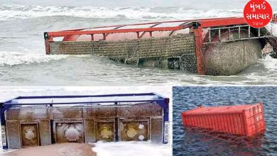 Containers continue to flood the coastal areas of Kutch! Three giant container tanks have been pulled in again