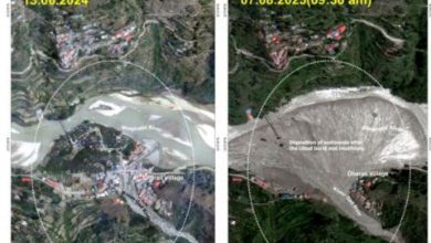 ઉત્તરાખંડના ધરાલીમાં તબાહી, ઈસરોની તસવીરો જોઈ લો પગ નીચેથી જમીન ખસી જશે