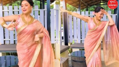 માધુરી દીક્ષિતનો ગુલાબી સાડીમાં શેકી ગીત પર ધમાકેદાર ડાન્સ