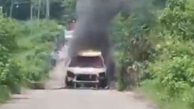 Mahisagar Lunawada Rampur Padedi Village eeco Car Fire incident