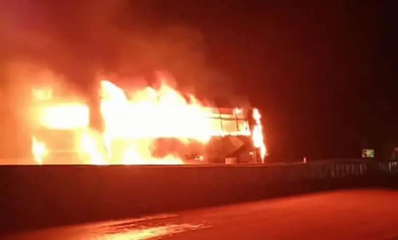 Mumbai-Goa highway bus fire