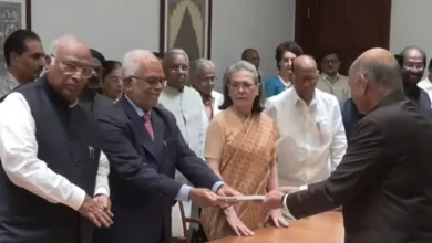 Opposition's B. Sudarshan Reddy files nomination