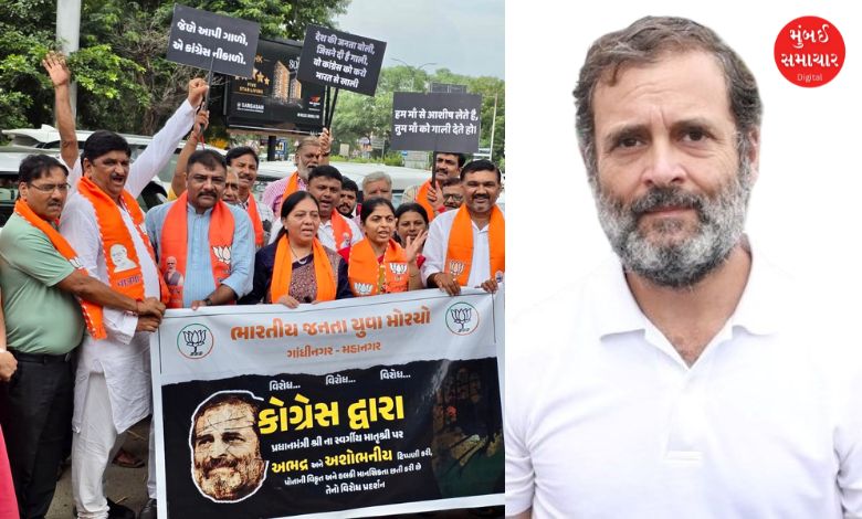 રાહુલ ગાંધીની ટિપ્પણી પર વડોદરામાં ભાજપે વિરોધ પ્રદર્શન કર્યું