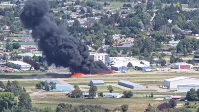 Two planes collide at the airport in America, massive fire breaks out, two people injured