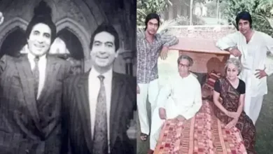 અમિતાભ બચ્ચન અને તેમનો પરિવાર (જયા, અભિષેક અને શ્વેતા).