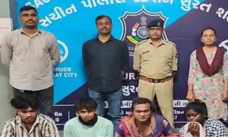 Four people, including a transgender, arrested for smuggling liquor in Surat, police seize over two lakh rupees worth of liquor