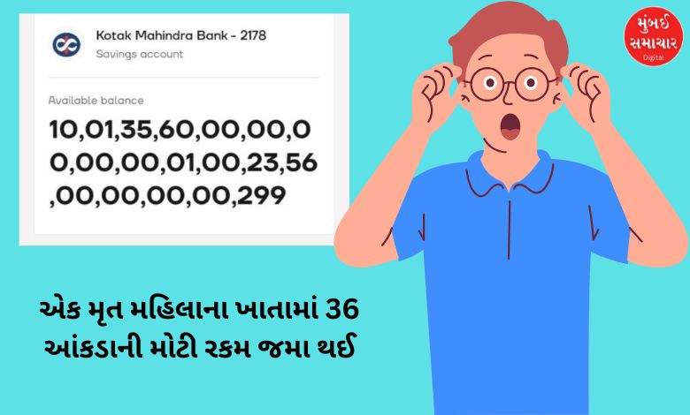 કોમ્પ્યુટર સ્ક્રીન પર બેંક ખાતામાં જમા થયેલી અરબો રૂપિયાની રકમ દર્શાવતો ફોટો.