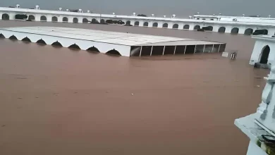 પંજાબમાં ભારે વરસાદના કારણે કરતારપુર કોરિડોરના પૂરમાં ડૂબેલા દૃશ્ય.