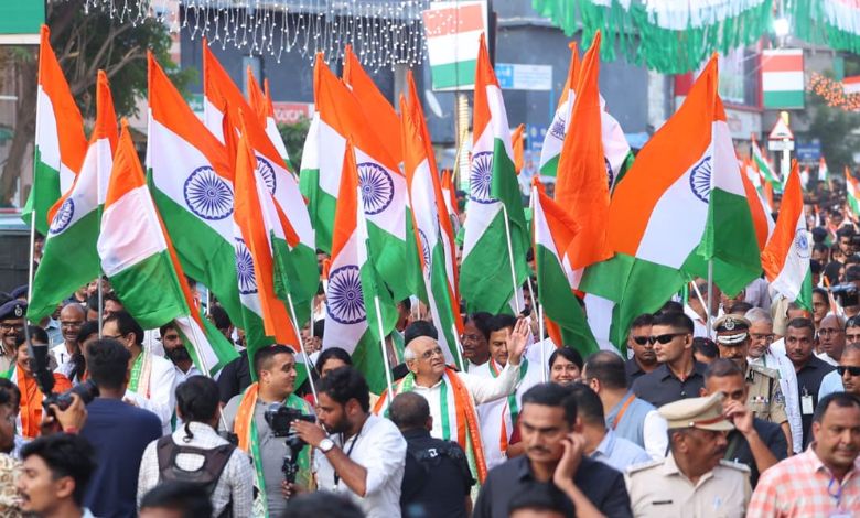 A grand Tiranga Padyatra was held in Ahmedabad under the chairmanship of Chief Minister Bhupendra Patel.