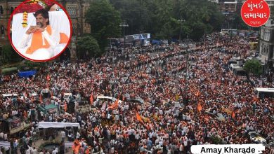 મરાઠા આંદોલન દરમિયાન મુંબઈના સીએસએમટી રેલવે સ્ટેશન પર ભેગી થયેલી પ્રવાસીઓની ભારે ભીડ દર્શાવતું દ્રશ્ય.