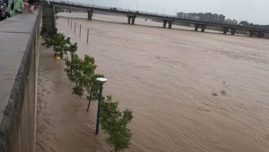 Ahmedabad Sabarmati River Flood riverfront walkway closed