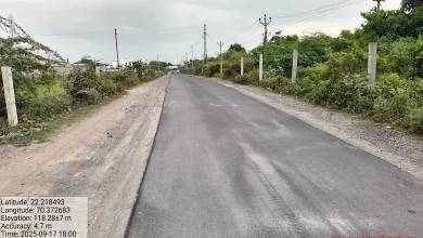 જામનગરમાં રસ્તાના સમારકામનું કામ ચાલી રહ્યું છે.