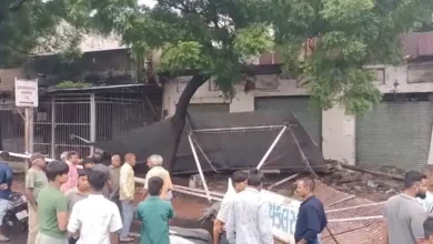 Wall collapses in Fakir Mukhi's living room