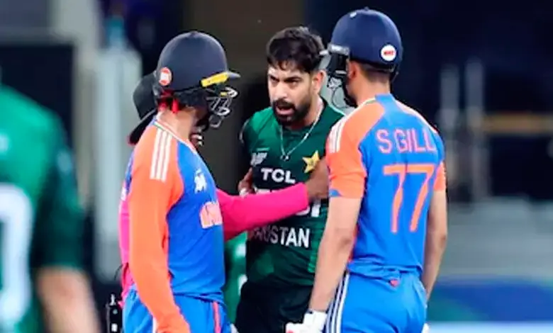 India vs Pakistan, Super Fours, abhishek sharma fight with haris rauf