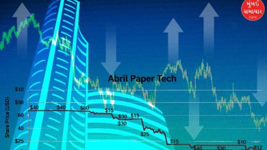 એબ્રિલ પેપરના શેરની કિંમત ઘટતી દર્શાવતો ગ્રાફ.