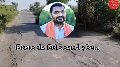 નબળી ગુણવત્તાવાળા અને ખાડાવાળા રસ્તાનો ફોટો