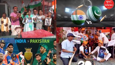 ક્રિકેટ ચાહકો આરતી કરી રહ્યા છે અને તેમના હાથમાં સૂર્યકુમાર યાદવ અને શુભમન ગિલના પોસ્ટર છે