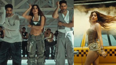 અભિનેતા વરુણ ધવન અને અભિનેત્રી જાહ્નવી કપૂર, તેમના નવા ગીત 'પરફેક્ટ' ના મ્યુઝિક વીડિયોમાં સાથે ડાન્સ કરતા.