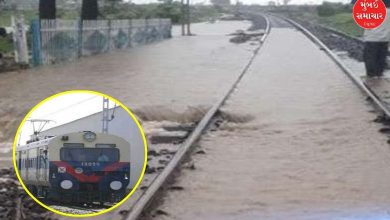 Heavy rain washes away railway track, a major train accident averted