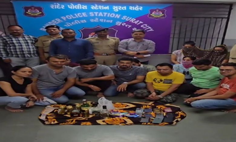 Surat Police Busts Liquor Party in Rander, 13 Arrested