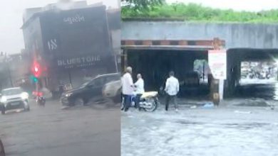 It has been raining in Rajkot since early morning, the city is flooded.