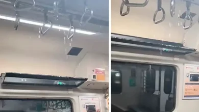 Local Train Leaks Water, Passengers Express Anger