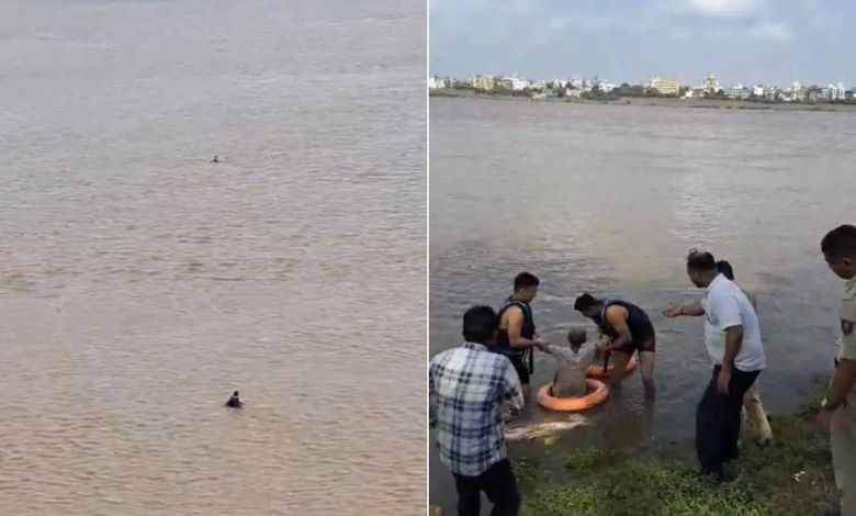 સુરતમાં પ્રૌઢે તાપી નદીમાં ઝંપલાવ્યું, તેજ વહેણમાં તણાયા બાદ પણ રહ્યા જીવતા