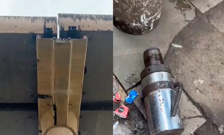 30kg Iron Jack Falls from Mumbai Metro Line 9 Site