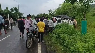 પાલીતાણા પાસે અકસ્માત થયેલ વાહન, જેમાં ગણેશ વિસર્જન બાદ પરત ફરતી મહિલાઓ હતી.