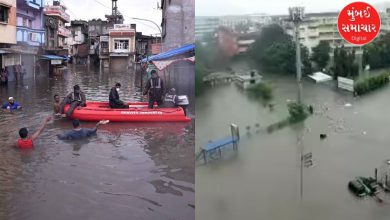 Megharaja's batting in Surat at the end of the monsoon season, Limbayat was flooded with 4.5 inches of rain in an hour