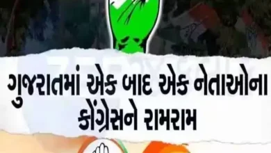 ડભોઇ APMC ચેરમેન દિલીપ પટેલ સહિત કૉંગ્રેસના હોદ્દેદારોને ભાજપનો ખેસ પહેરાવતા ડભોઇના ધારાસભ્ય શૈલેષ મહેતા.