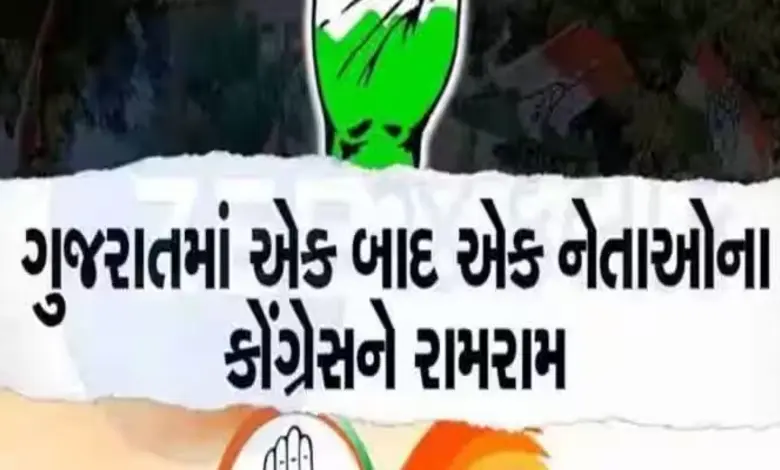 ડભોઇ APMC ચેરમેન દિલીપ પટેલ સહિત કૉંગ્રેસના હોદ્દેદારોને ભાજપનો ખેસ પહેરાવતા ડભોઇના ધારાસભ્ય શૈલેષ મહેતા.