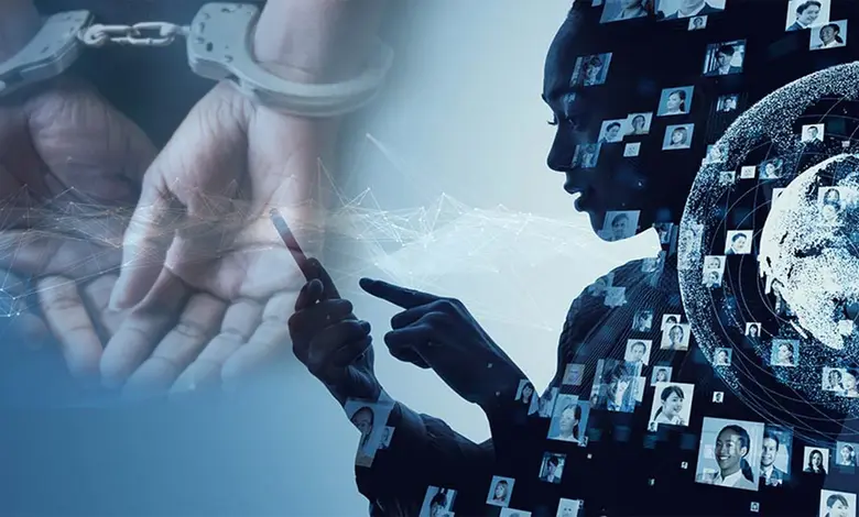 ડિજિટલ અરેસ્ટ ફ્રોડ અને સાયબર ક્રાઇમની ચેતવણી દર્શાવતું ચિત્ર.